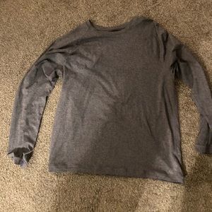 Rhone Reign Men's L Shirt Long Sleeve Heathered Gray Crew Neck Raglan Nylon